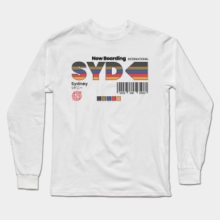 Vintage Sydney SYD Airport Australia Retro Travel Long Sleeve T-Shirt